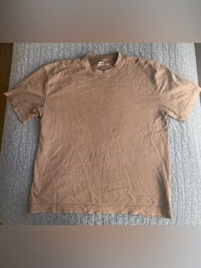Hollister Boxy Heavyweight Washed Cotton Crew T-Shirt Washed Darak Brown Size L